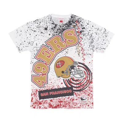 Mitchell & Ness Men's T-shirt Nfl Team Burst Sublimated Tee Saf49e White/original Team Colors In Multi