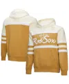 Mitchell & Ness Men's Tan/cream Boston Red Sox Head Coach Pullover Hoodie In Neutral