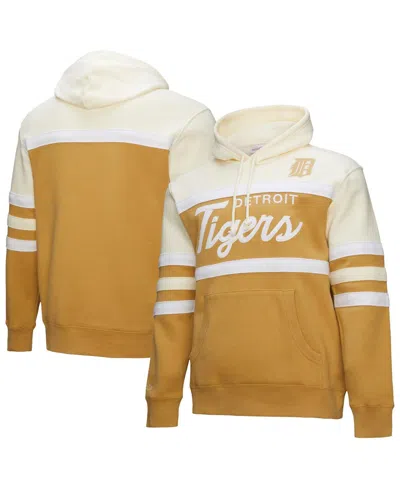 Mitchell & Ness Men's Tan/cream Detroit Tigers Head Coach Pullover Hoodie In Gold