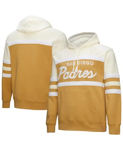 Mitchell & Ness Men's Tan/cream San Diego Padres Head Coach Pullover Hoodie In Multi