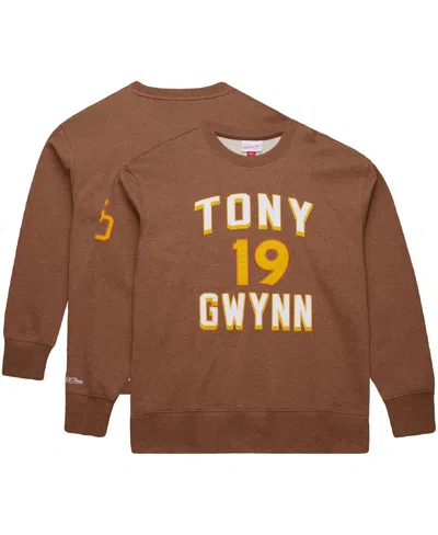 Mitchell & Ness Men's Tony Gwynn Brown San Diego Padres Legends Collection Vintage Logo Name Number Fleece Pullover 