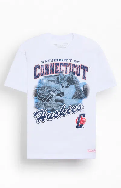Mitchell & Ness Men's Uconn Huskies Basketball T-shirt In White