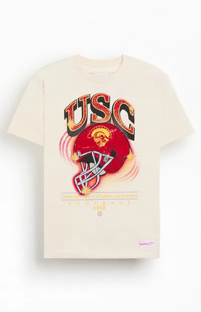 Mitchell & Ness Men's Usc Trojans Helmet T-shirt In Natural In Multi