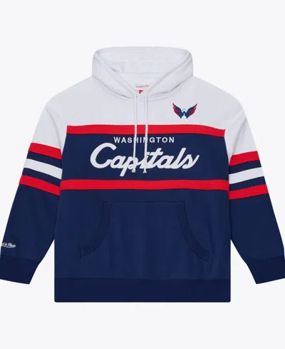 Mitchell & Ness Men's Washington Capitals Head Coach Tackle Twill-embroidered Hoodie In Blue