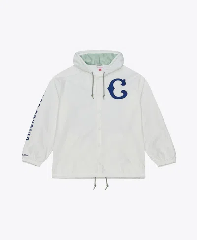 Mitchell & Ness Men's White Chicago Cubs Yacht Rock Coaches Full-snap Hooded Windbreaker Jacket