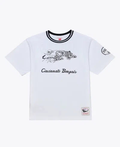 Mitchell & Ness Men's White Cincinnati Bengals Arctic T-shirt In Animal Print