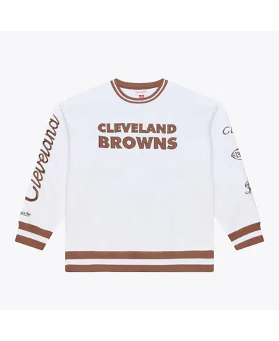 Mitchell & Ness Men's White Cleveland Browns Arctic Fleece Sweatshirt In Multi