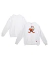 Mitchell & Ness Men's White Cleveland Browns Basic Fleece Pullover Sweatshirt In White