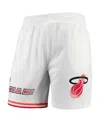 Mitchell & Ness Men's White Miami Heat Hardwood Classics Team Swingman Shorts In White