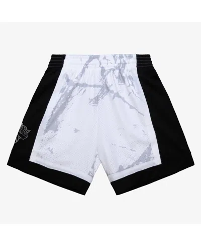 Mitchell & Ness Men's White New York Knicks 2009/10 Hardwood Classics Marble Swingman Shorts In Multi
