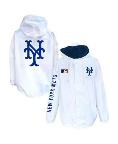 Mitchell & Ness Men's White New York Mets Big & Tall Full-snap Hooded Jacket In Multi