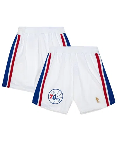 Mitchell & Ness Men's White Philadelphia 76ers 1996-97 Hardwood Classics Authentic Home Shorts