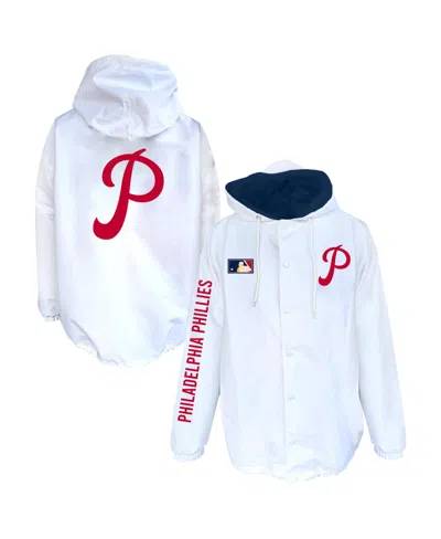 Mitchell & Ness Men's White Philadelphia Phillies Big Tall Full-snap Hooded Jacket In Multi