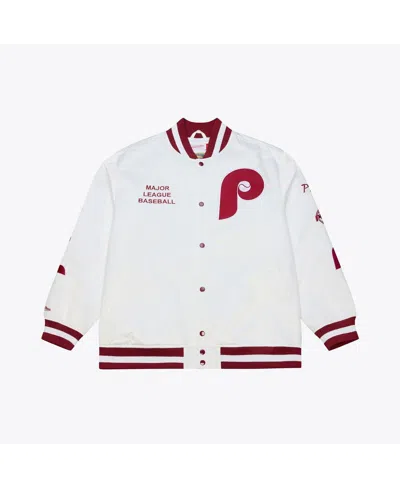 Mitchell & Ness Men's White Philadelphia Phillies Cooperstown Collection Arctic Lightweight Satin Full-snap Jacket