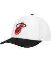 Mitchell & Ness Men's White/black Miami Heat Hardwood Classics Core 2-tone 2.0 Pro Snapback Hat In White