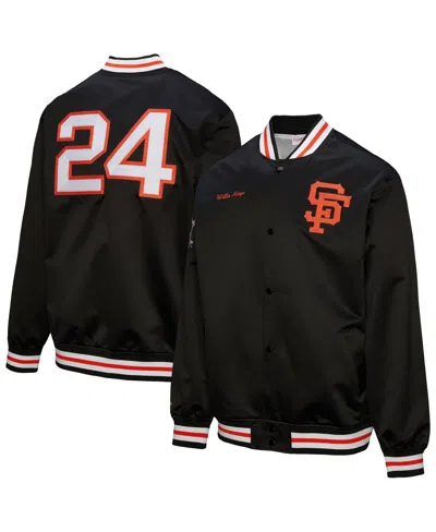 Mitchell & Ness Men's Willie Mays Black San Francisco Giants Legends Collection Vintage Satin Full-snap Jacket