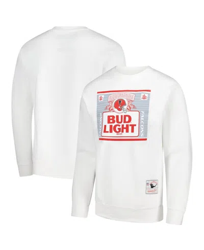 Mitchell & Ness Men's X Bud Light White Atlanta Falcons The Crest Pullover Sweatshirt