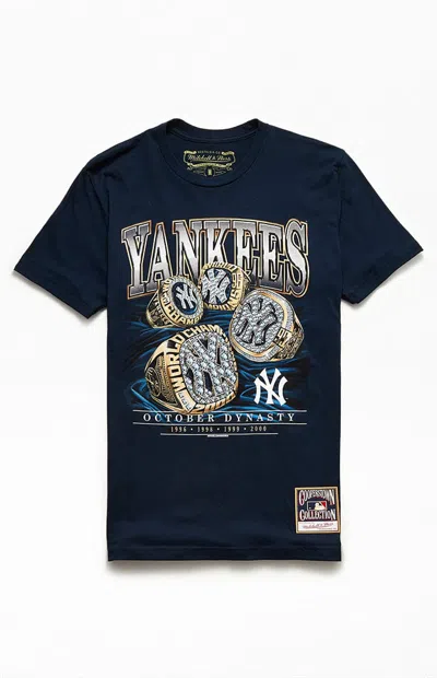 Mitchell & Ness Men's Yankees Dynasty T-shirt In Navy In Animal Print