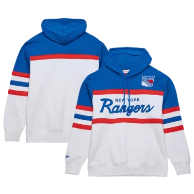 Mitchell & Ness Mens New York Rangers Rangers Head Coach Pullover Hoodie In Blue