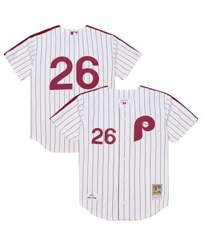 Mitchell & Ness Men'sâ Chase Utley White Philadelphia Phillies 2003 Cooperstown Collection Authentic Jersey In Multi