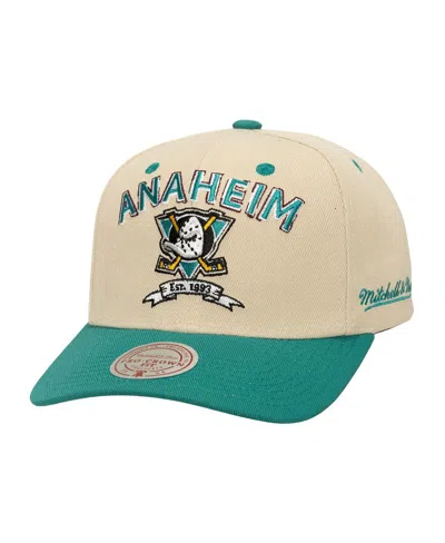 Mitchell & Ness Men'sâ Cream Anaheim Ducks Soul Legacy Defined Two-tone Pro Crown Adjustable Hat In Neutral
