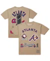 Mitchell & Ness Men'sâ Cream Atlanta Braves Legacy Defined T-shirt In Brown