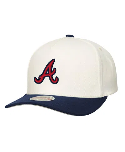 Mitchell & Ness Men'sâ Cream Atlanta Braves Stretch-snapback Hat In White