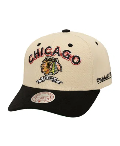 Mitchell & Ness Men'sâ Cream Chicago Blackhawks Soul Legacy Defined Two-tone Pro Crown Adjustable Hat In Neutral