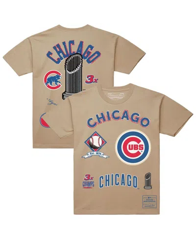 Mitchell & Ness Men'sâ Cream Chicago Cubs Legacy Defined T-shirt In Neutral