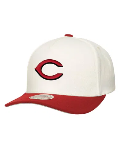 Mitchell & Ness Men'sâ Cream Cincinnati Reds Stretch-snapback Hat In White