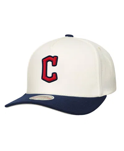 Mitchell & Ness Men'sâ Cream Cleveland Guardians Stretch-snapback Hat In White