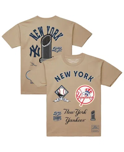 Mitchell & Ness Men'sâ Cream New York Yankees Legacy Defined T-shirt In Neutral
