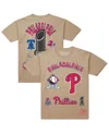 Mitchell & Ness Men'sâ Cream Philadelphia Phillies Legacy Defined T-shirt In Brown