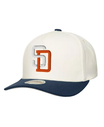 Mitchell & Ness Men'sâ Cream San Diego Padres Coop Stretch-snapback Hat In White