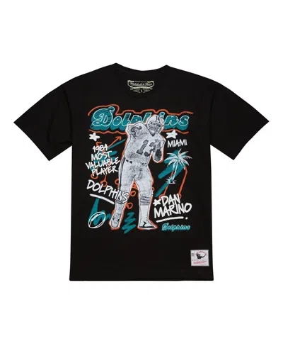 Mitchell & Ness Men'sâ Dan Marino Black Miami Dolphins Chalked Up Player Graphic T-shirt