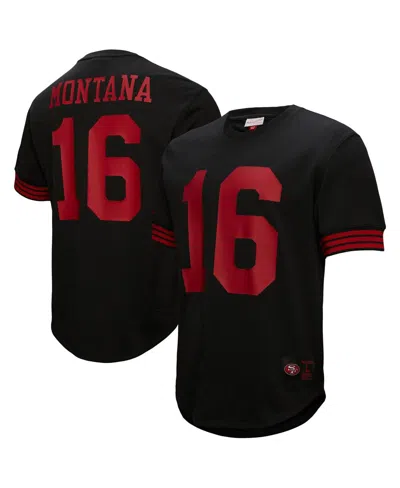 Mitchell & Ness Men'sâ Joe Montana Black San Francisco 49ers Big Tall Mesh Player Name Number T-shirt