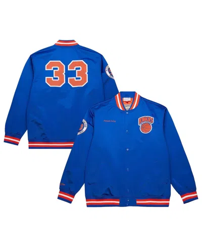 Mitchell & Ness Men'sâ Patrick Ewing Royal New York Knicks Nba Legends Full-snap Satin Jacket In Blue
