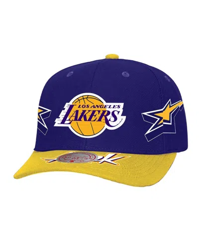 Mitchell & Ness Men'sâ Purple/gold Los Angeles Lakers As2k Stars Pro Crown Adjustable Hat In Blue