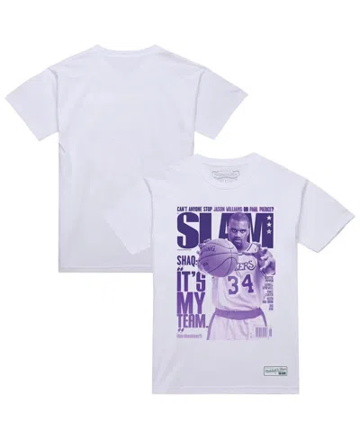 Mitchell & Ness Men'sâ Shaquille O'neal White Los Angeles Lakers Slam Gradient T-shirt