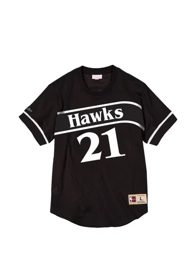 Mitchell & Ness Mesh Crew-neck T-shirt In Black