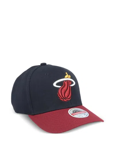 Mitchell & Ness Miami Heat Two-tone Stretch Snapback Cap In Black