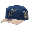 Mitchell & Ness Miami Marlins  Marlins Navy & Tan Pro Pinch Cap In Multi