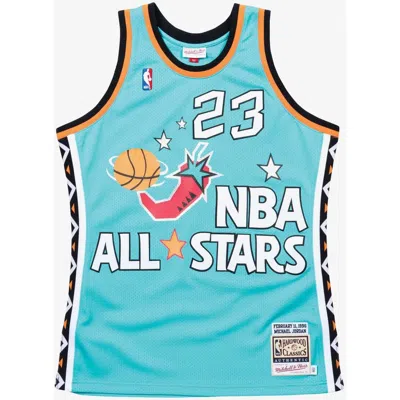Mitchell & Ness Michael Jordan Teal 1996 Nba All-star Game Authentic Jersey In Blue