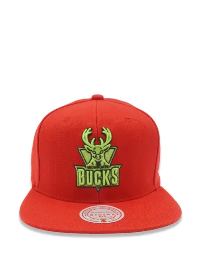 Mitchell & Ness Milwaukee Bucks Nba Hardwood Classics Reverse Candy Apple Snapback Cap In Red