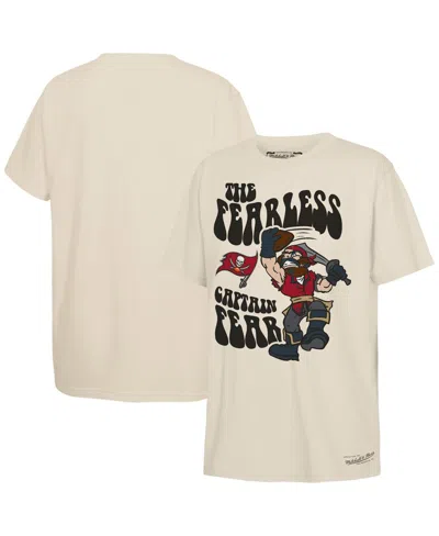 Mitchell & Ness Kids' Mitchell Ness Big Boys And Girls Cream Tampa Bay Buccaneers Captain Fear Mascot T-shirt In Neutral