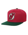 Mitchell & Ness Mitchell Ness Big Boys And Girls Red/green New Jersey Devils Core Team Two-tone Snapback Hat In Red
