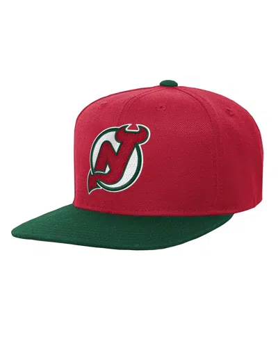 Mitchell & Ness Kids' Mitchell Ness Big Boys And Girls Red/green New Jersey Devils Core Team Two-tone Snapback Hat