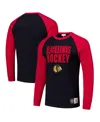 Mitchell & Ness Mitchell Ness Men's Black, Red Chicago Blackhawks Legendary Slub Raglan Long Sleeve T-shirt In Multi