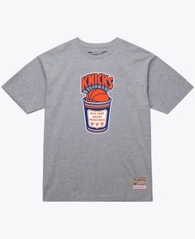 Mitchell & Ness Mitchell Ness Men's Heather Gray New York Knicks Coffee Cup T-shirt