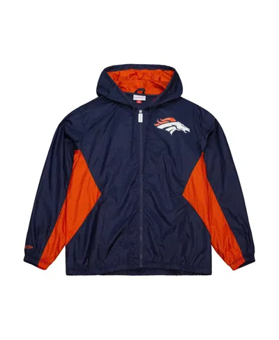 Mitchell & Ness Mitchell Ness Men's Navy Denver Broncos Playmaker Full-zip Windbreaker Jacket In Blue
